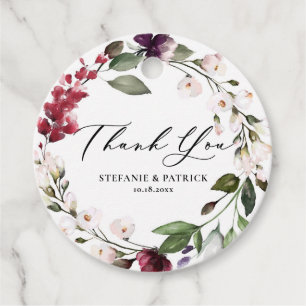 赤、紫、赤面フローラリースありがとう フェイバータグ