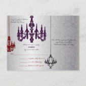 赤・紫・銀シャンデリアRSVPポストカード インビテーションポストカード (裏面)
