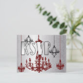 赤・紫・銀シャンデリアRSVPポストカード インビテーションポストカード (スタンド正面)