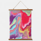 赤、紫、青の大理石の流体アート 吊り下げ型タペストリー (正面2)