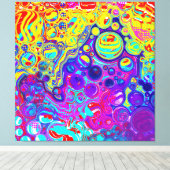 赤、紫、青、緑の黄色の抽象芸術アート キャンバスプリント (インサイチュ (ウッドフロア))