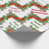 赤、緑のクリスマスのタイポグラフィのラッピング紙 ラッピングペーパー (角)