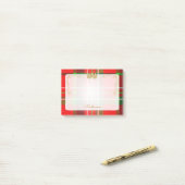 赤、緑のクリスマスタータンチェック&スタパーソナライズされたーズ ポストイット (デスク上)