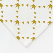 赤|緑のストライプ|金ゴールドクラウンパタ王室のーン フリースブランケット (角)