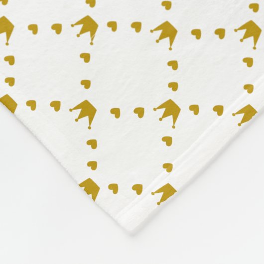 赤|緑のストライプ|金ゴールドクラウンパタ王室のーン フリースブランケット (角)