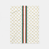 赤|緑のストライプ|金ゴールドクラウンパタ王室のーン フリースブランケット (正面)