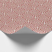 赤、緑のホワイトマンダラホリデーラッピング紙 ラッピングペーパー (角)