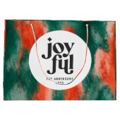 赤+緑のモダン抽象芸術の楽しい休日 ラージペーパーバッグ (裏面)