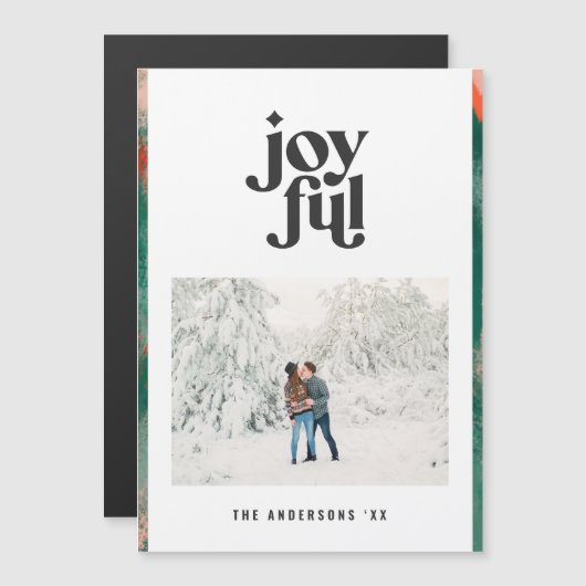 赤+緑のモダン抽象芸術の楽しい写真の休日 (正面/裏面)