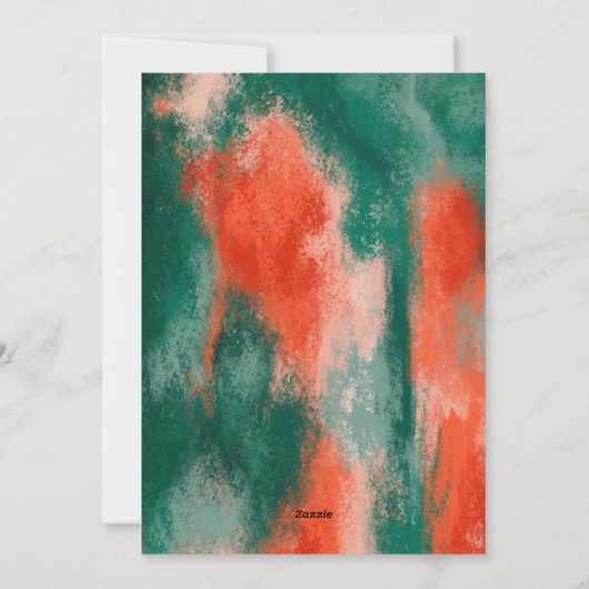 赤+緑のモダン抽象芸術の楽しい写真の休日 シーズンカード (裏面)