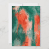 赤+緑のモダン抽象芸術の楽しい写真の休日 シーズンカード (裏面)