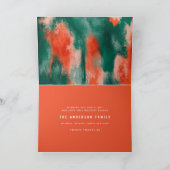 赤+緑のモダン抽象芸術の祝日 シーズンカード (内部)