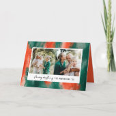 赤+緑のモダン抽象芸術の祝日 シーズンカード (正面)