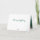 赤+緑のモダン抽象芸術絵を描写真の休日 シーズンカード (裏面)