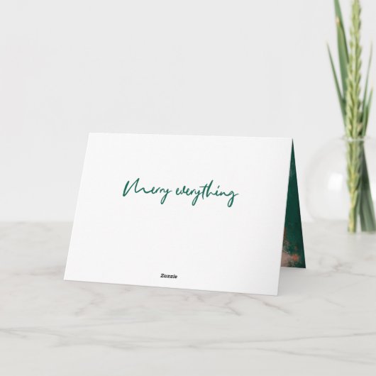 赤+緑のモダン抽象芸術絵を描写真の休日 シーズンカード (裏面)