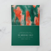 赤+緑のモダン抽象芸術絵を描写真の休日 シーズンカード (内部)