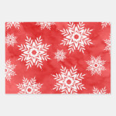 赤、緑の抽象芸術水色の雪片 ラッピングペーパーシート (正面3)