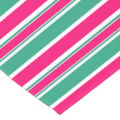 赤 – 緑の横ストライプの線パターン ショートテーブルランナー (コーナー)