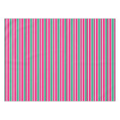 赤 – 緑の横ストライプの線パターン テーブルクロス (正面(横))