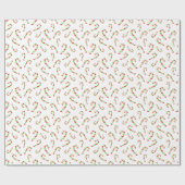 赤、緑の水の色キャンディーケーンのパターン ラッピングペーパー (フラット)