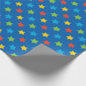 赤、緑の黄色およびブルースターパターン ラッピングペーパー (角)