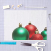 赤+緑クリスマスオーナメント 薄葉紙 (クラフト)
