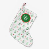 赤&緑クリスマスツリー スモールクリスマスストッキング (正面 (吊り時))