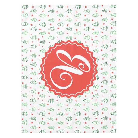 赤&緑クリスマスツリー テーブルクロス (正面)