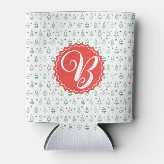 赤&緑クリスマスツリー 缶クーラー (正面)