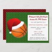 赤&緑クリスマスバスケットボールトーナメント 招待状 (正面/裏面)