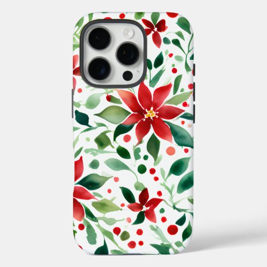 赤/緑クリスマスフラワーズiPhone / iPadケース Case-Mate iPhoneケース (裏面)
