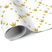 赤│緑ストライプ色 |金ゴールドクラウンのパタ王室のーン ラッピングペーパー (ロールコーナー)