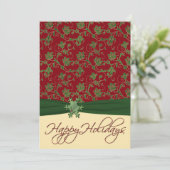 赤、緑、クリームクリスマスパーティの招待状 招待状 (スタンド正面)