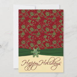 赤、緑、クリームクリスマスパーティの招待状 招待状