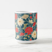 赤、緑、クリームフローラChinoiserie コーヒーマグカップ (中央)