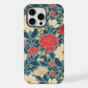 赤、緑、クリームフローラChinoiserie iPhone 15 Pro Maxケース