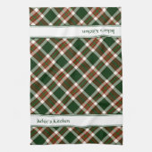 赤、緑、クリームプレイド キッチンタオル (縦)