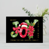 赤 緑 喜び 文字 イラスト 写真 クリスマス 箔シーズンカード (立ち正面)