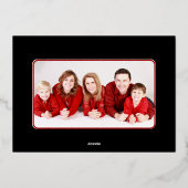 赤 緑 喜び 文字 イラスト 写真 クリスマス 箔シーズンカード (裏面)