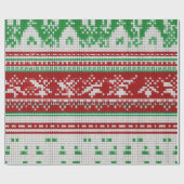 赤、緑、白い醜いクリスマスセーター ラッピングペーパー (フラット)