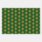 赤、緑、白のクリスマスバウツ ラッピングペーパーシート (正面2)