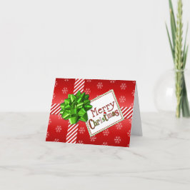 赤、緑、白のクリスマスフォトストライプのカード シーズンカード