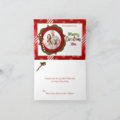 赤、緑、白のクリスマスフォトストライプのカード シーズンカード (内部)