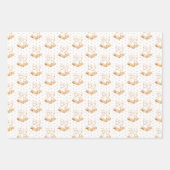 赤、緑、白のクリスマスベル ラッピングペーパーシート (正面3)