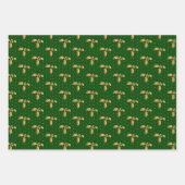 赤、緑、白のクリスマスホリー ラッピングペーパーシート (正面2)