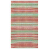 赤、緑、白のパタストライプのーン テーブルクロス (正面)