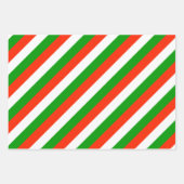 赤、緑、白のラッピングストライプ紙シート ラッピングペーパーシート (正面3)