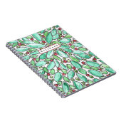 赤 緑 白の楽しいかわいい植物デザイン ノートブック (右側)