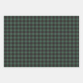 赤、緑、白の3つのカントリーバッファロープレイドのセット ラッピングペーパーシート (正面2)