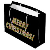 赤、緑、白の「聖降ストライプの誕祭お目出とう！」 ラージペーパーバッグ (裏面アングル)